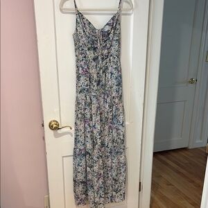 ASTR Blue and Purple Floral Maxi Dress - Size Large